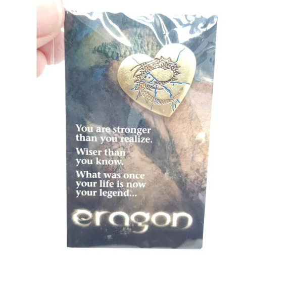 Valentine's Eragon Heart-Shaped Dragon Brooch Pin Gold Tone Vintage - Picture 1 of 5